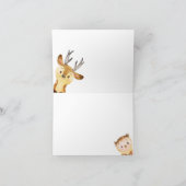 Woodland Animals女の子の赤ちゃんシャワーありがとう サンキューカード (内部)