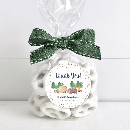 Woodland Animals赤ちゃんシャワー ラウンドシール