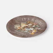 Woodland Animals 素朴 Baby Shawer 7"プレート ペーパープレート (アングル)