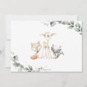 Woodland Animals 素朴 Greenery誕生日写真 招待状 (裏面)
