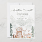 Woodland Animals Adventure Awaits Baby Shower 招待状 (正面)