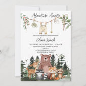 Woodland Animals Adventure Awaits Baby Shower 招待状 (正面)