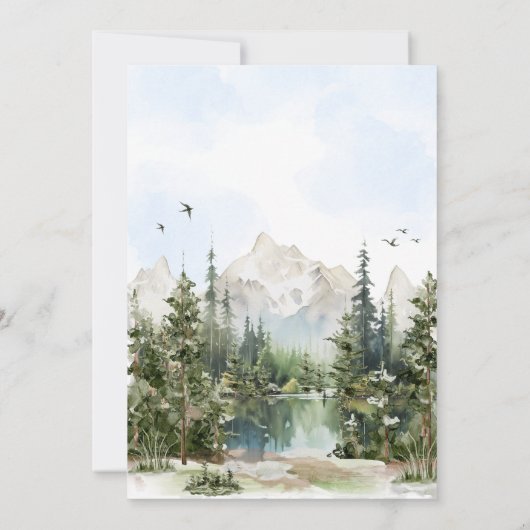 Woodland Animals Adventure Baby Shower 招待状 (裏面)