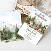 Woodland Animals Adventure Baby Shower 招待状