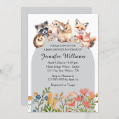 woodland animals arch baby shower invitation ノートカード (正面/裏面)