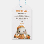 Woodland Animals Autumn Kids' Birthday Thank You ギフトタグ (正面)