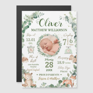 Woodland Animals Baby Birth Statsのお知らせ