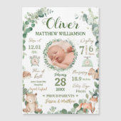 Woodland Animals Baby Birth Statsのお知らせ (正面)