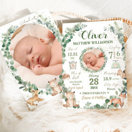 Woodland Animals Baby Birth Statsのお知らせ