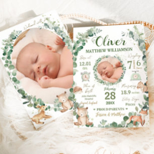 Woodland Animals Baby Birth Statsのお知らせ