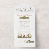 Woodland Animals Baby Shower  オールインワン招待状 (内側)