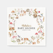 Woodland Animals Baby Shower スタンダードカクテルナプキン (正面)