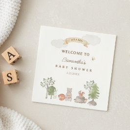 Woodland Animals Baby Shower スタンダードカクテルナプキン