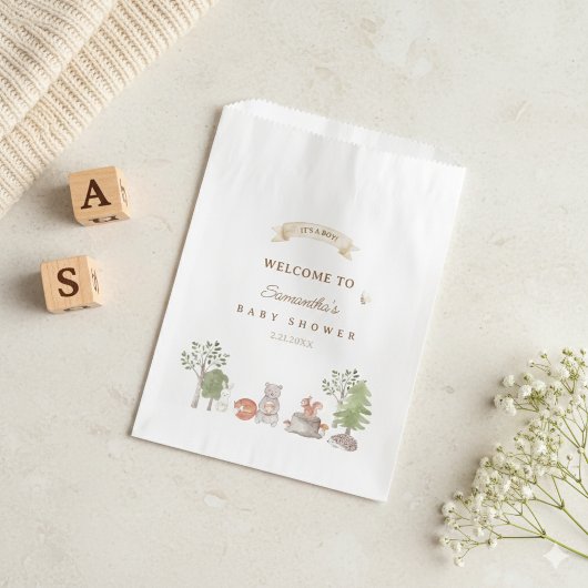 Woodland Animals Baby Shower フェイバーバッグ