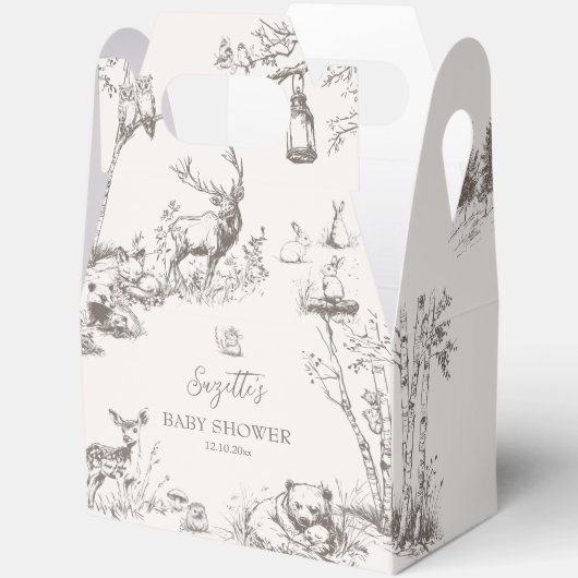 Woodland Animals Baby Shower フェイバーボックス (見開き)
