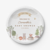 Woodland Animals Baby Shower ペーパープレート (正面)