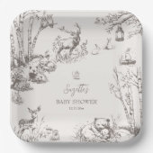 Woodland Animals Baby Shower ペーパープレート (正面)