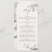 Woodland Animals Baby Shower メニュー (正面/裏面)