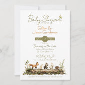 Woodland Animals Baby Shower 招待状 (正面)