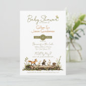 Woodland Animals Baby Shower 招待状 (スタンド正面)