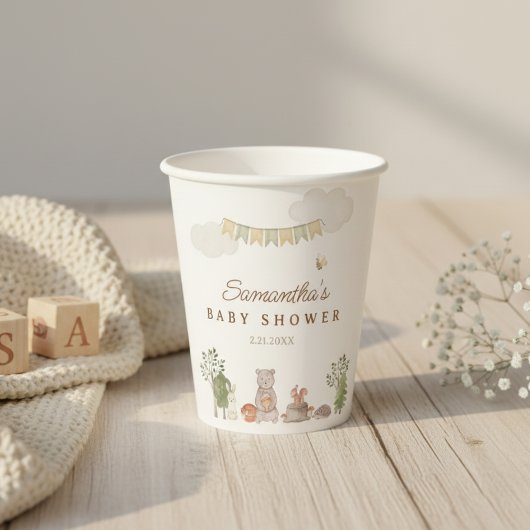Woodland Animals Baby Shower 紙コップ