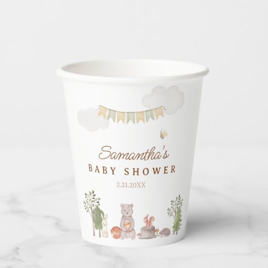 Woodland Animals Baby Shower 紙コップ (正面)