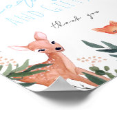 Woodland Animals Baby Shower Cards and Gifts Sign ポスター (角)