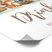 Woodland Animals Baby Shower Drinks Sign ポスター (角)
