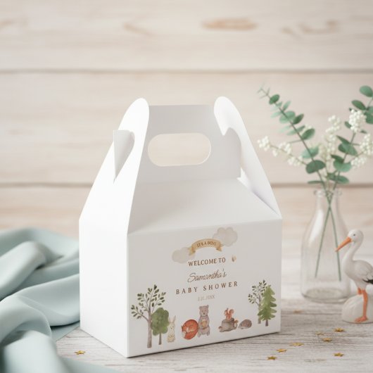Woodland Animals Baby Shower Favor Box フェイバーボックス