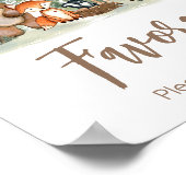 Woodland Animals Baby Shower Favors Sign ポスター (角)