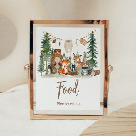 Woodland Animals Baby Shower Food Sign ポスター