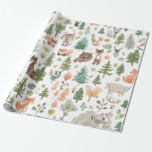 Woodland animals baby shower gender neutral ラッピングペーパー (アンロールド)