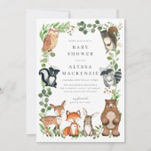 Woodland Animals Baby Shower Invitation 招待状 (正面)