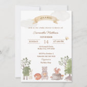 Woodland Animals Baby Shower Invitation 招待状 (正面)
