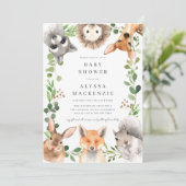 Woodland Animals Baby Shower Invitation 招待状 (スタンド正面)
