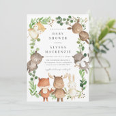 Woodland Animals Baby Shower Invitation 招待状 (スタンド正面)