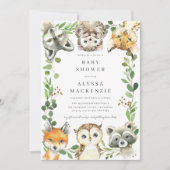 Woodland Animals Baby Shower Invitation 招待状 (正面)