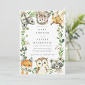 Woodland Animals Baby Shower Invitation 招待状 (スタンド正面)