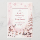 Woodland Animals Baby Shower Invitation 招待状 (正面)