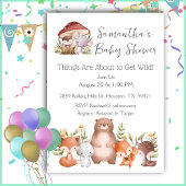 Woodland Animals Baby Shower Invitation 招待状
