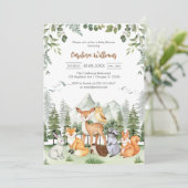 Woodland Animals Baby Shower Invitation 招待状 (スタンド正面)