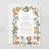Woodland Animals Baby Shower Invitation 招待状 (正面)