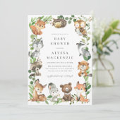 Woodland Animals Baby Shower Invitation 招待状 (スタンド正面)