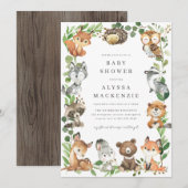 Woodland Animals Baby Shower Invitation 招待状 (正面/裏面)