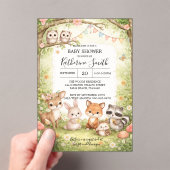 Woodland Animals Baby Shower Invitation Background アクリル招待状 (インサイチュ (ポータブル))