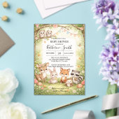 Woodland Animals Baby Shower Invitation Background アクリル招待状 (インサイチュ (ウェディング))