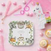 Woodland Animals Baby Shower Paper Plates ペーパープレート (パーティー)