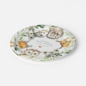 Woodland Animals Baby Shower Paper Plates ペーパープレート (アングル)
