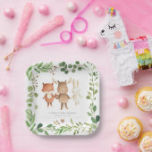 Woodland Animals Baby Shower Paper Plates ペーパープレート (パーティー)