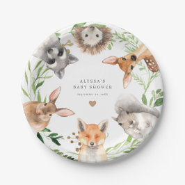 Woodland Animals Baby Shower Paper Plates ペーパープレート